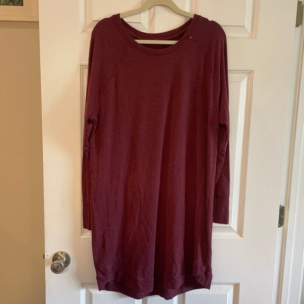 Athleta Mindset Sweatshirt Dress Womens Curved Hem Modal *Estimated Size Large*